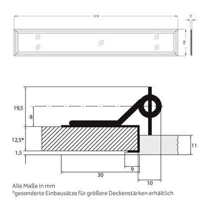 SNAP 198x1218 LED Panel – flächenbündig & hygienisch geeignet